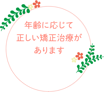 年齢に応じて正しい矯正治療があります