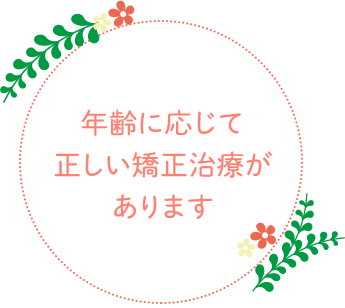 年齢に応じて正しい矯正治療があります